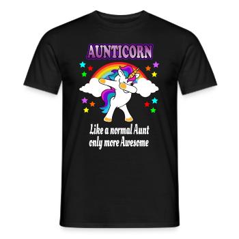 Aunticorn - Aunt Tante Einhorn Dabbing Unicorn - Men's T-Shirt - black - Front - AI Model Male 178 light (178cm)