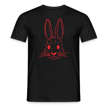 Hasenkopf Zeichnung Kaninchen Geschenk Kunstwerk - Männer T-Shirt - Schwarz - Vorne - AI Model Male 178 light (178cm)