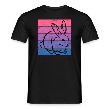 Kaninchen Frauen Geschenk Retro Hase Haustier - Männer T-Shirt - Schwarz - Vorne - AI Model Male 178 light (178cm)