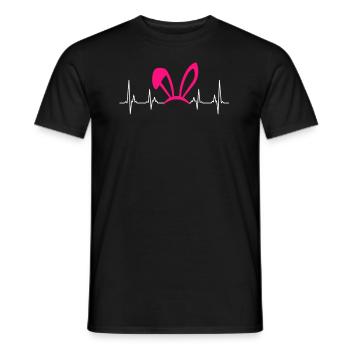 Oreilles de lapin pouls battement cardiaque ECG Lapins - T-shirt homme - noir - Devant - AI Model Male 178 light (178cm)