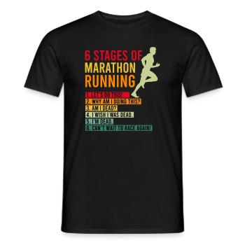 Marathon course cadeau 6 étapes demi-marathon - T-shirt homme - noir - Devant - AI Model Male 178 light (178cm)