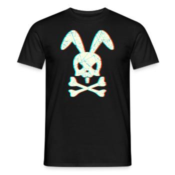 Tête de mort Lapin Lapin gangster signe squelette - T-shirt homme - noir - Devant - AI Model Male 178 light (178cm)
