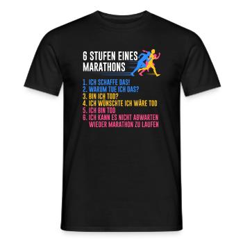 6 Stufen eines Marathons Läufer Geschenk Running - Männer T-Shirt - Schwarz - Vorne - AI Model Male 178 light (178cm)