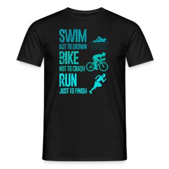 Triathlon cadeau natation cyclisme - T-shirt homme - noir - Devant - AI Model Male 178 light (178cm)