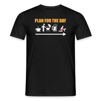 Plan for the day Kaffee Grillen Bier Beischlaf - Männer T-Shirt - Schwarz - Vorne - AI Model Male 178 light (178cm)