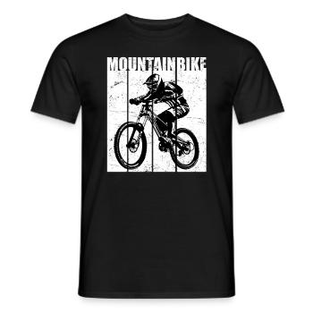 Mountainbike Fahrrad Radsport MTB Retro Vintage - Männer T-Shirt - Schwarz - Vorne - AI Model Male 178 light (178cm)