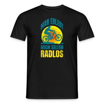 Fahrrad Spruch selten radlos Vintage Fahrradfahrer - Männer T-Shirt - Schwarz - Vorne - AI Model Male 178 light (178cm)