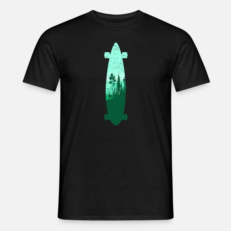 Longboard Longboarder Skateboard Skate Sihouette - Männer T-Shirt - Schwarz
