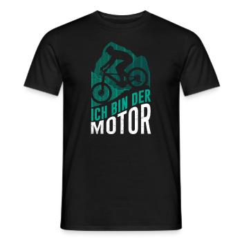Mountainbike Spruch ich bin der Motor Fahrrad - Männer T-Shirt - Schwarz - Vorne - AI Model Male 178 light (178cm)