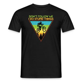 Downhill MTB Mountain Bike Cyclist Cyclist - Men's T-Shirt - black - Front - AI Model Male 178 light (178cm)