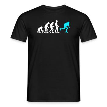 Affe Mensch Rollschuhfahrer Rollschuhe Rollerskate - Männer T-Shirt - Schwarz - Vorne - AI Model Male 178 light (178cm)