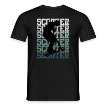 Scooter Roller Skater Schriftzug Skate Silhouette - Männer T-Shirt - Schwarz - Vorne - AI Model Male 178 light (178cm)