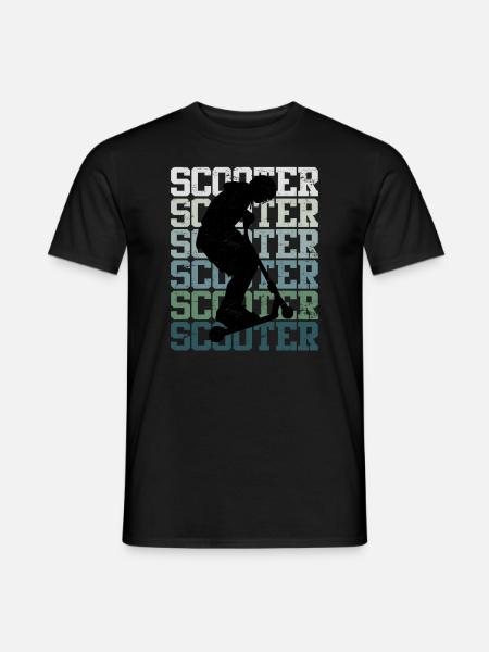 Scooter Roller Skater Schriftzug Skate Silhouette - Männer T-Shirt - Schwarz