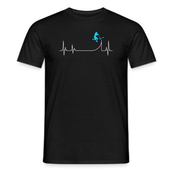 Roller Scooter Herzschlag Herzlinie Herz Tailwhip - Männer T-Shirt - Schwarz - Vorne - AI Model Male 178 light (178cm)
