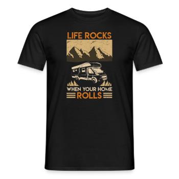 Wohnmobil Camper Spruch Camping Geschenk Retro - Männer T-Shirt - Schwarz - Vorne - AI Model Male 178 light (178cm)