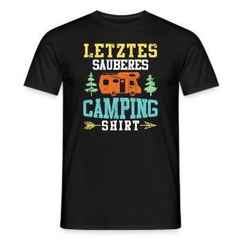 Letztes sauberes Campingshirt Camper Geschenk - Männer T-Shirt - Schwarz - Vorne - AI Model Male 178 light (178cm)