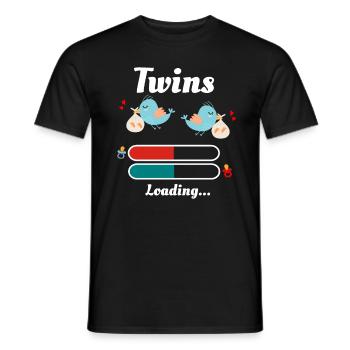 twins - Men's T-Shirt - black - Front - AI Model Male 178 light (178cm)