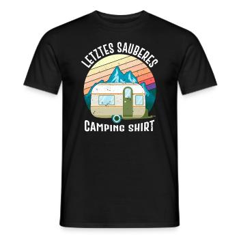 Letztes sauberes Campingshirt Wohnwagen Camper - Männer T-Shirt - Schwarz - Vorne - AI Model Male 178 light (178cm)