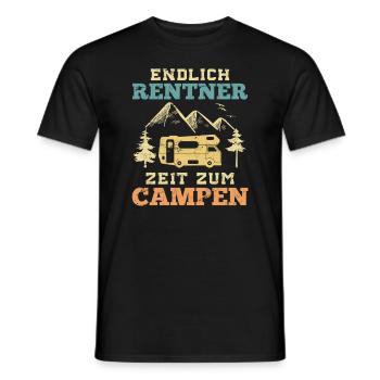 Endlich Rentner Zeit zum Campen Wohnmobil Spruch - Männer T-Shirt - Schwarz - Vorne - AI Model Male 178 light (178cm)