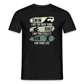 Funny Saying Triathletes Triathlon Gift - Men's T-Shirt - black - Front - AI Model Male 178 light (178cm)