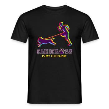 Canicross is my Therapy Trainhund Sport cadeau - T-shirt homme - noir - Devant - AI Model Male 178 light (178cm)