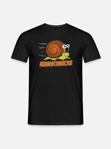 Marathon Halbmarathon Geschenk Rennschnecke - Männer T-Shirt - Schwarz