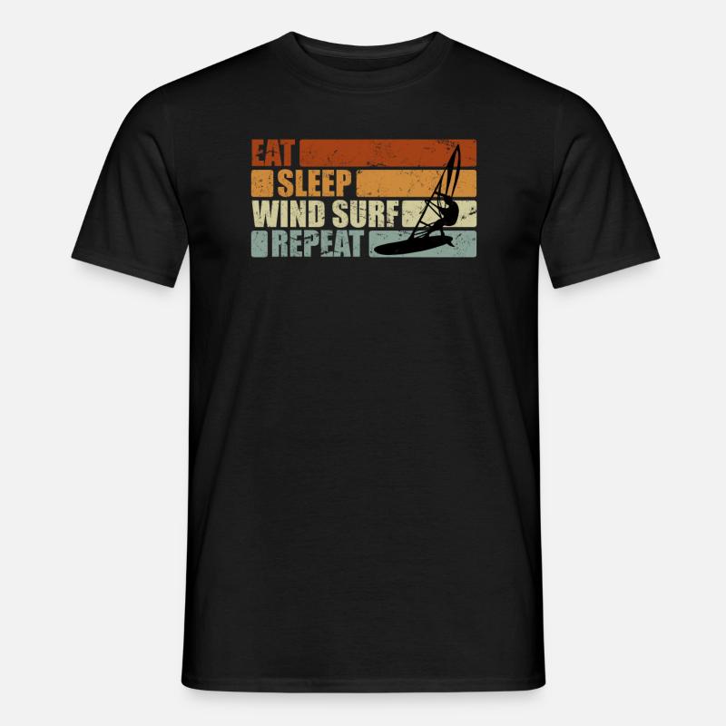 Eat Sleep Windsurf Repeat Cadeau windsurfer - T-shirt homme - noir