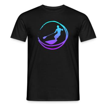 Stand paddle silhouette SUP cadeau paddle - T-shirt homme - noir - Devant - AI Model Male 178 light (178cm)