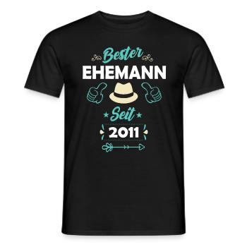Bester Ehemann 2011 Ehepaare Rosenhochzeit - Männer T-Shirt - Schwarz - Vorne - AI Model Male 178 light (178cm)