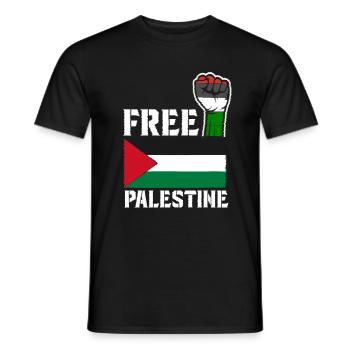 Free Palestine - Freedom for Palestine - Men's T-Shirt - black - Front - AI Model Male 178 light (178cm)