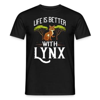 Luchse Tier Rotluchs Kanada Lynx Eurasischer Luchs - Männer T-Shirt - Schwarz - Vorne - AI Model Male 178 light (178cm)