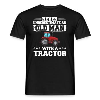Tractor Farmer Tractor Agricultural Tractor Farmer - Men's T-Shirt - black - Front - AI Model Male 178 light (178cm)
