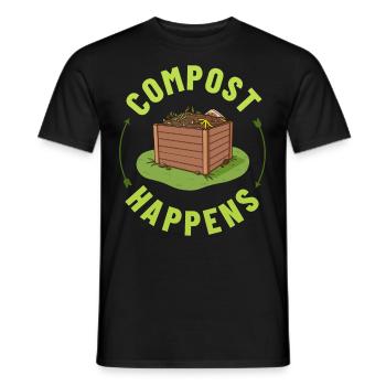 Composting Compost Worm Waste - Men's T-Shirt - black - Front - AI Model Male 178 light (178cm)