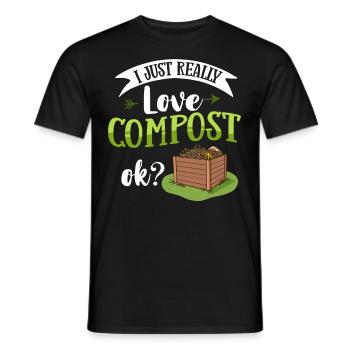Composting Compost Worm Waste - Men's T-Shirt - black - Front - AI Model Male 178 light (178cm)