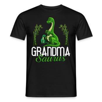 Dinosaur Grandma Saurus Omasaurus Grandmother - Men's T-Shirt - black - Front - AI Model Male 178 light (178cm)