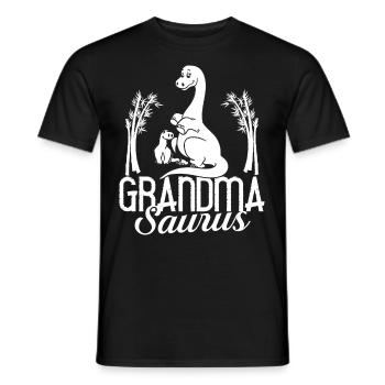 Dinosaur Grandma Saurus Omasaurus Grandmother - Men's T-Shirt - black - Front - AI Model Male 178 light (178cm)