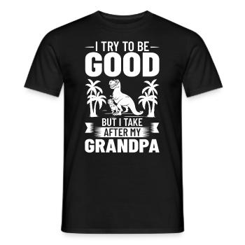 Grand-père dinosaure Grand-père Saurus Opasaurus - T-shirt homme - noir - Devant - AI Model Male 178 light (178cm)