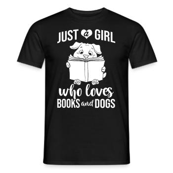 Buch Hund Lesender Bücherwurm Bibliothekar Leser - Männer T-Shirt - Schwarz - Vorne - AI Model Male 178 light (178cm)
