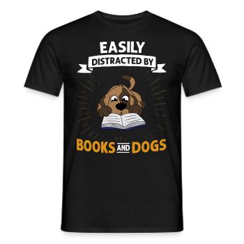 Buch Hund Lesender Bücherwurm Bibliothekar Leser - Männer T-Shirt - Schwarz - Vorne - AI Model Male 178 light (178cm)