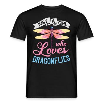 Dragonflies Flying Insect Quotes Entomologist - Men's T-Shirt - black - Front - AI Model Male 178 light (178cm)