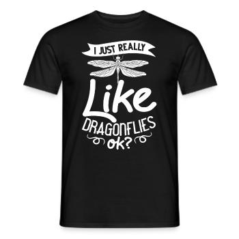 Dragonflies Flying Insect Quotes Entomologist - Men's T-Shirt - black - Front - AI Model Male 178 light (178cm)