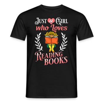 Book Girls Read Women Bookworm Librarian - Men's T-Shirt - black - Front - AI Model Male 178 light (178cm)