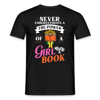 Book Girls Read Women Bookworm Librarian - Men's T-Shirt - black - Front - AI Model Male 178 light (178cm)