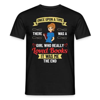 Book Girls Read Women Bookworm Librarian - Men's T-Shirt - black - Front - AI Model Male 178 light (178cm)