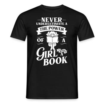 Book Girls Read Women Bookworm Librarian - Men's T-Shirt - black - Front - AI Model Male 178 light (178cm)