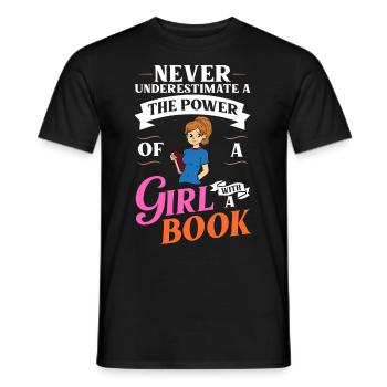 Book Girls Read Women Bookworm Bibliothécaire - T-shirt homme - noir - Devant - AI Model Male 178 light (178cm)