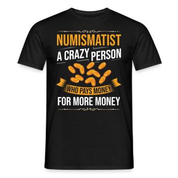 Numismatik Münzen sammeln Münzsammler Geld - Männer T-Shirt - Schwarz - Vorne - AI Model Male 178 light (178cm)