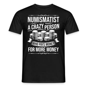 Numismatik Münzen sammeln Münzsammler Geld - Männer T-Shirt - Schwarz - Vorne - AI Model Male 178 light (178cm)