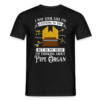 Pfeifenorgel Orgel Klavier Organist Instrument - Männer T-Shirt - Schwarz - Vorne - AI Model Male 178 light (178cm)