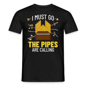 Pfeifenorgel Orgel Klavier Organist Instrument - Männer T-Shirt - Schwarz - Vorne - AI Model Male 178 light (178cm)